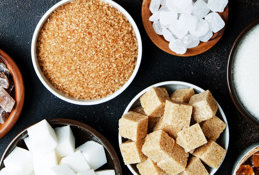 3 verschiedene Zuckersorten