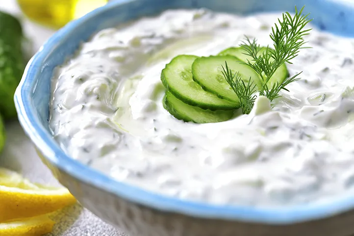 A bowl of Straggisto, the famous Greek yoghurt