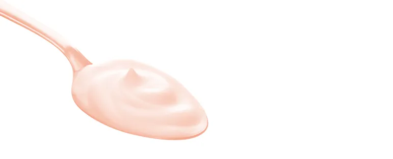 Illustration of yoghurt on a spoon